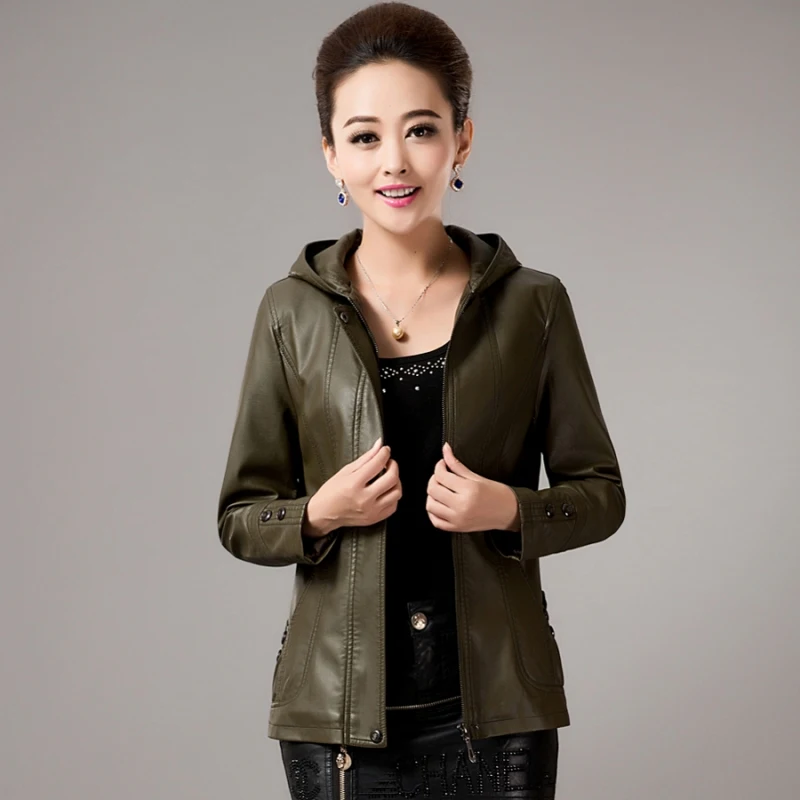 Женская приталенная куртка из овечьей кожи с капюшоном|leather coats for children|coat barleather sale