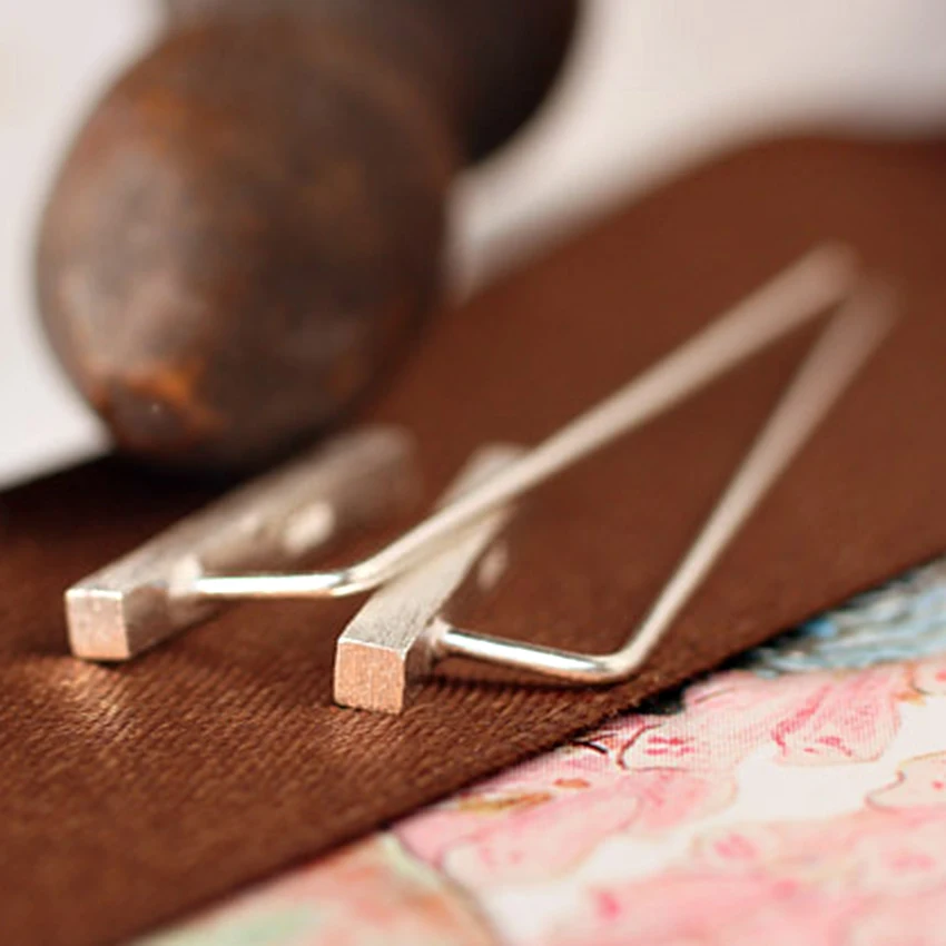 Маргаритки из чистого 925 стерлингового серебра матовый квадратный бар манжеты