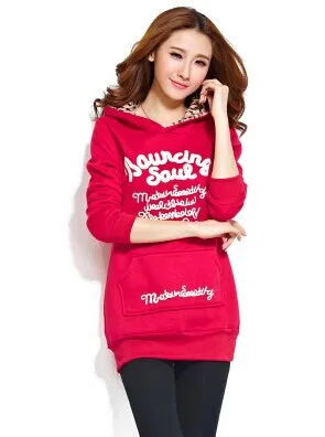 2018 зима плюс Размеры Для женщин кофты Толстовки Бархат Теплый пуловер с принтом