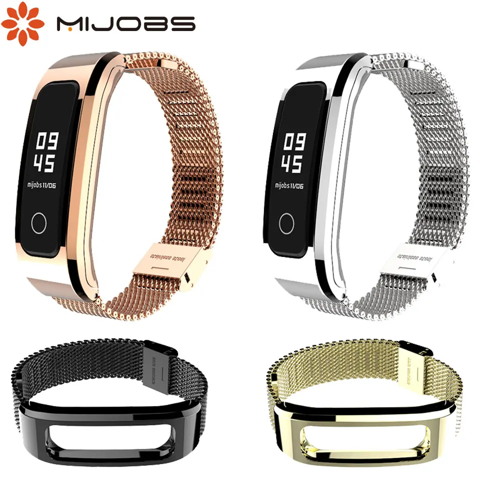Ремешок Mijobs Milans для huawei Honor Band 4, версия для бега, умный Браслет, сменные часы из нержавеющей стали для Honor Band 4, для бега