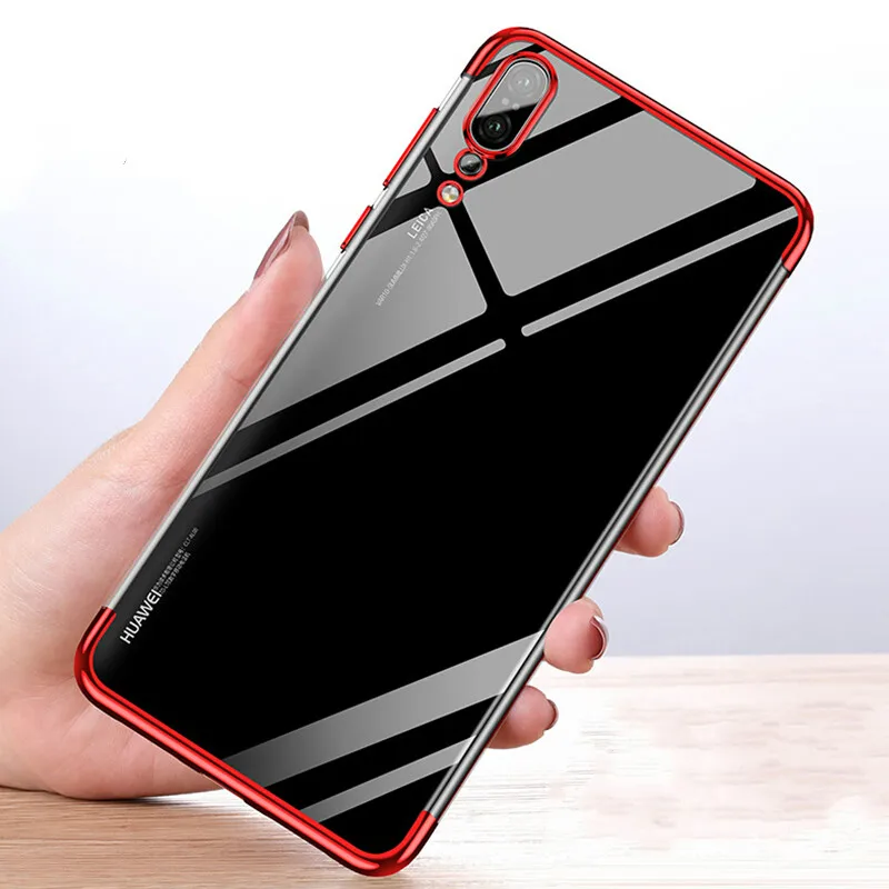 Прозрачный чехол с гальваническим покрытием для Huawei P Smart 2019 P30 P20 lite pro Nova 4 3 3i Honor 8X