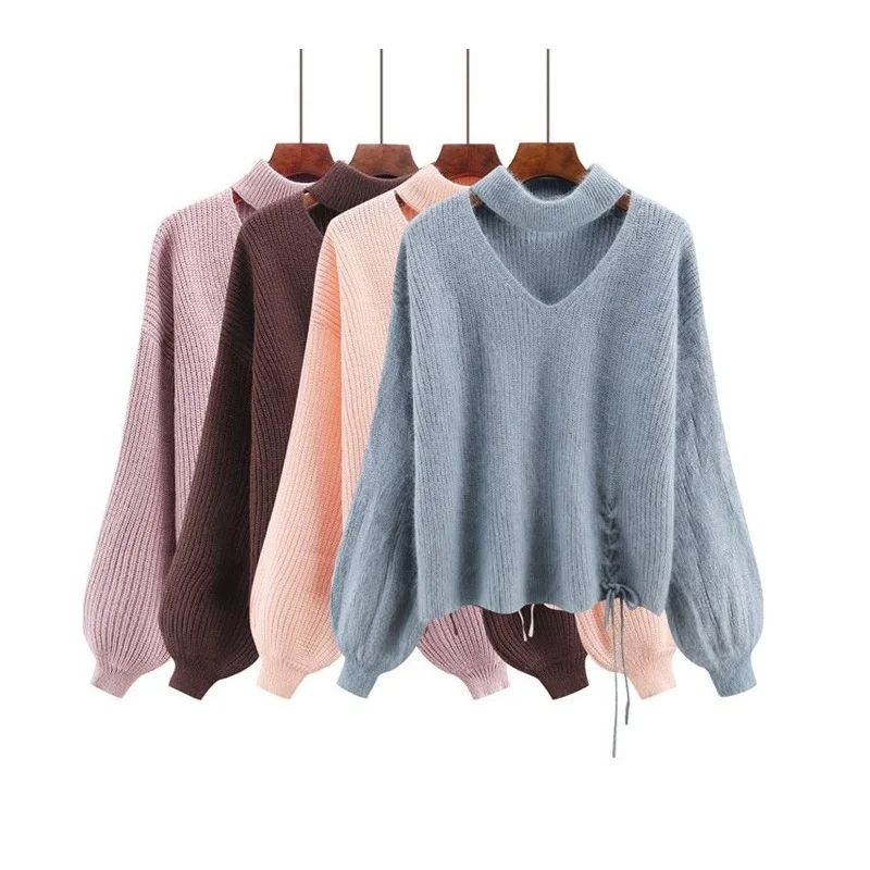 Весенние женские винтажные свитера модные 2018 новые стильные осенние с длинным