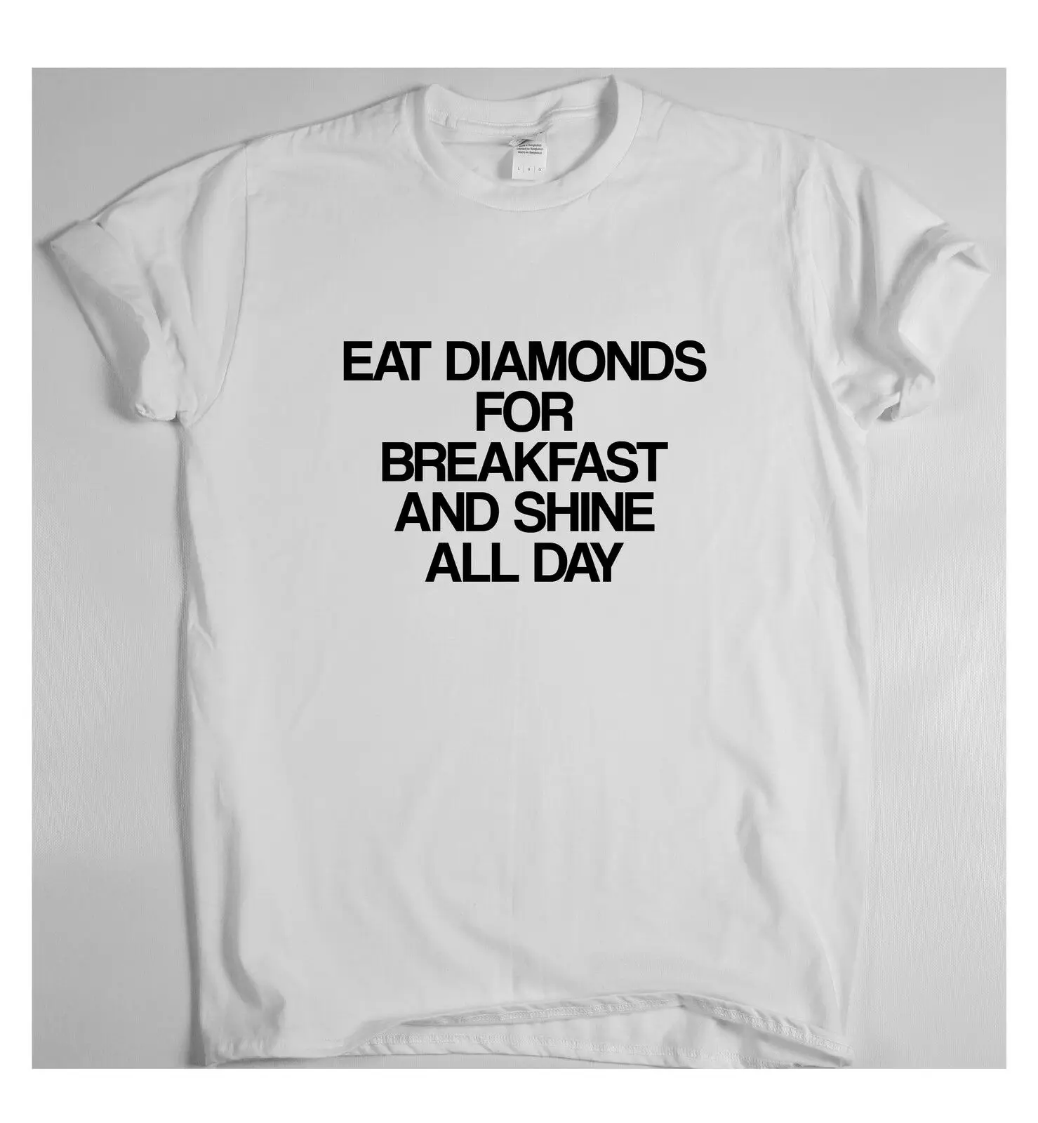 Eat Diamonds For Breakfast funny saying T-shirt womens quote sarcasm ladies top Dropshipping | Женская одежда