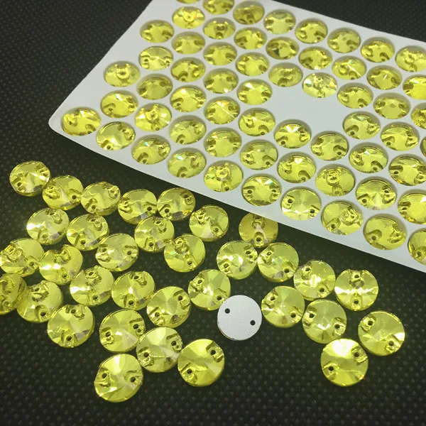 citrine 14 мм 3200 со стразами "риволи" Цвета Стекло шить на стразами Швейные кристаллами стразами прекрасно подойдет к вечернему платью; одежда ручной работы искусства - Цвет: citrine