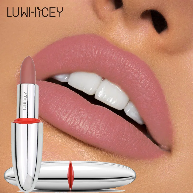 LUWHICEY, помада, макияж для женщин, бархатная Помада для губ, мерцающая, телесный, красный, коричневый, пигменты, водостойкая матовая помада, Batom Make up