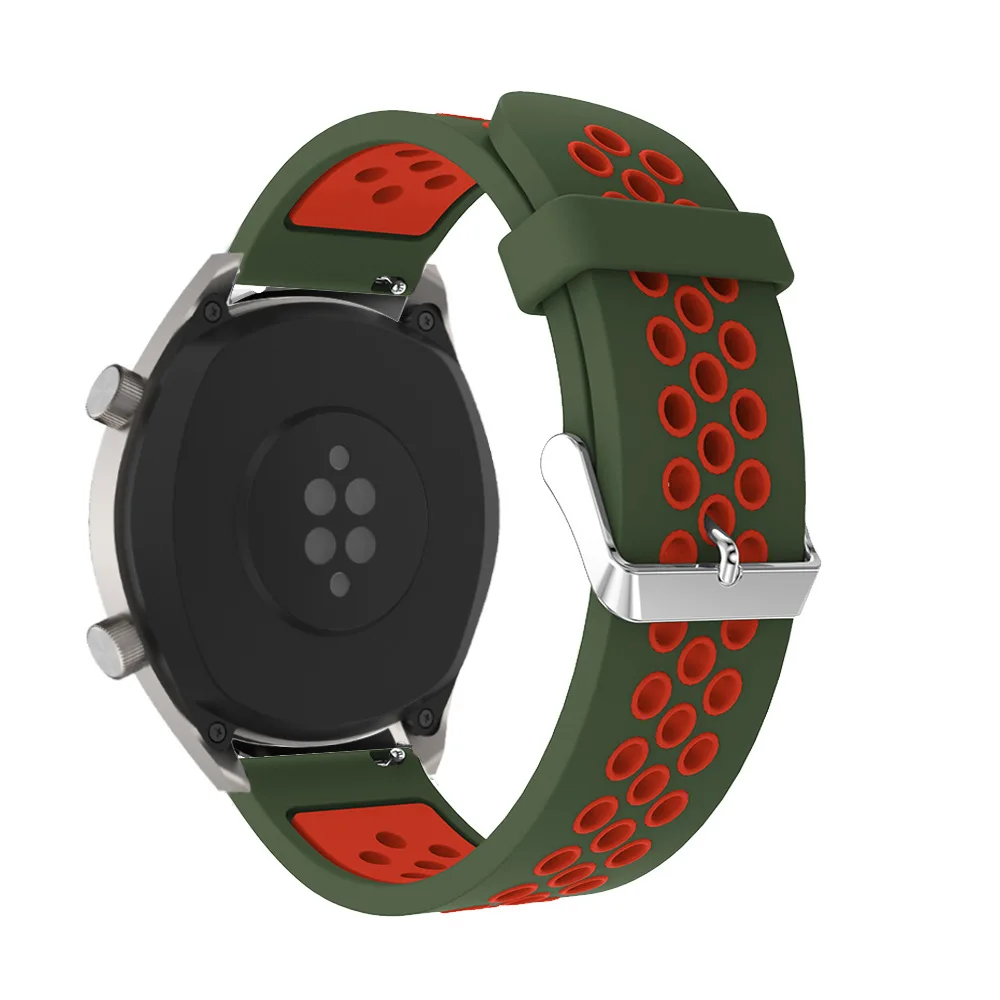 Дышащий силиконовый ремешок для HUAWEI WATCH GT 22 мм ремешок Браслет спортивный сменный ремешок для часов gear S3 amazfit Stratos 2/2S