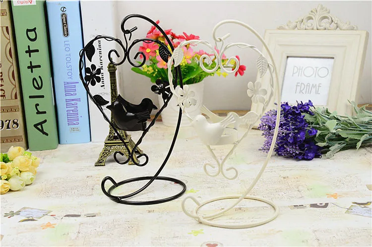 Подсвечники в форме сердца винтажный держатель для свечей фонарик птичья клетка