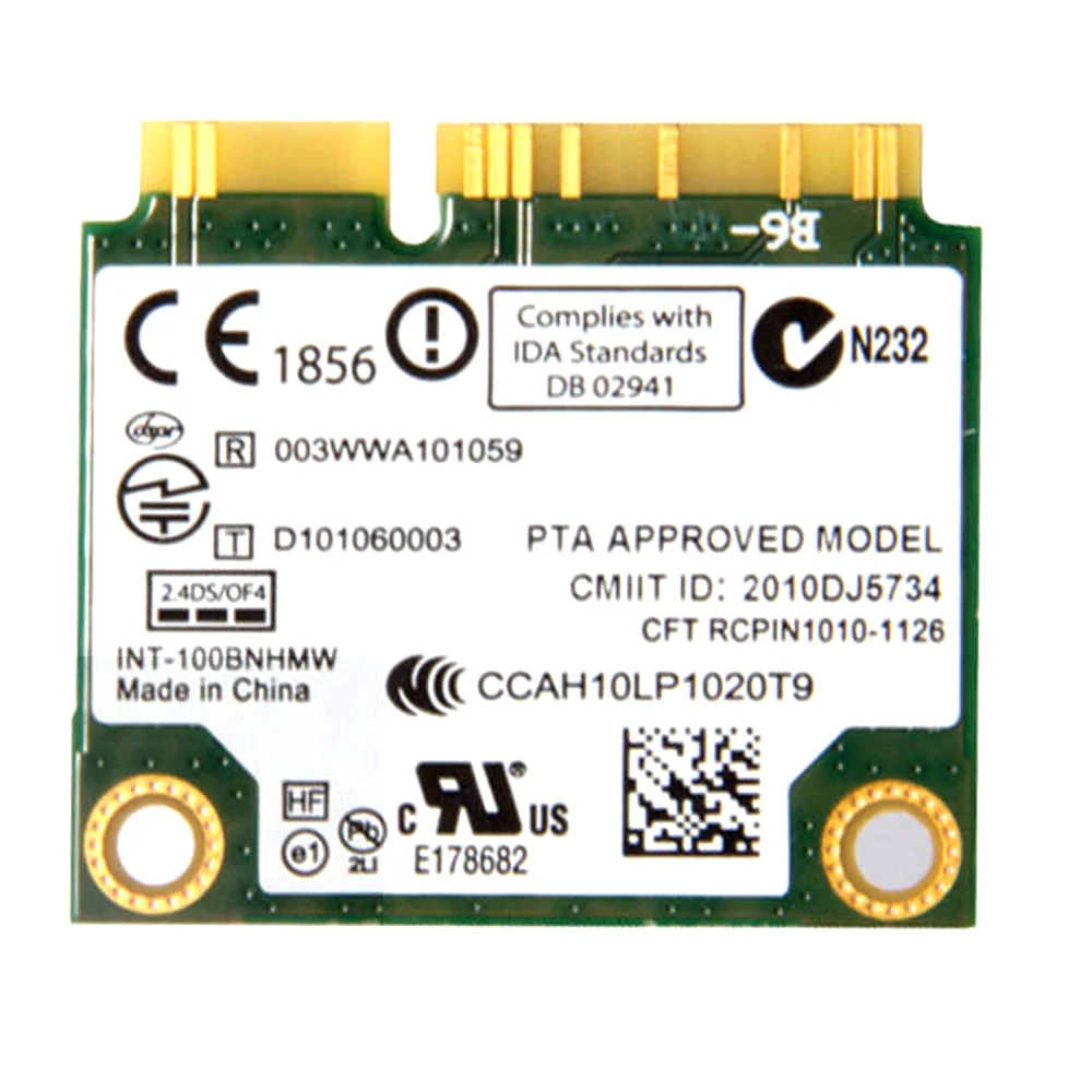 Оригинальная сетевая карта intel 100bnhmw Intel Centrino Wireless-N 100BNHMW 150M Wifi Половина Mini PCI E WLAN |