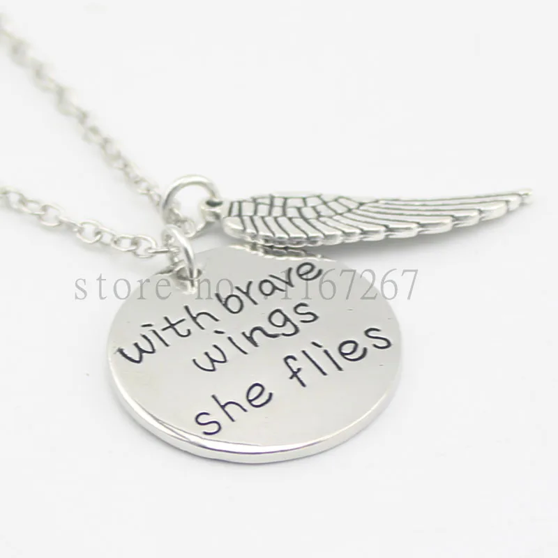 2016 новое поступление ручная печать ожерелье &quotс отважными крыльями&quot
