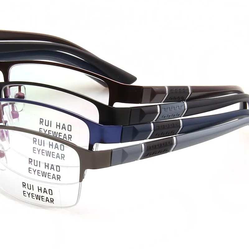 Прогрессивные Очки с Заказными Линзами для Мужчин по Рецепту При Близорукости и Дальнозоркости из Оптического Материала.