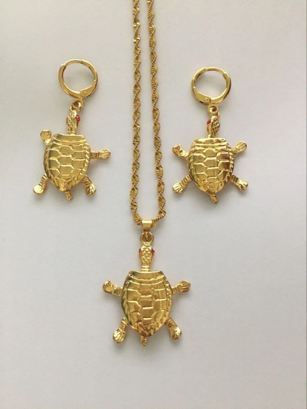 Gold jewelry Tortoise Pendant &amp Necklaces earrins for Women Papua New Guinea girls kids party daily wearJewelry PNG gift | Украшения и