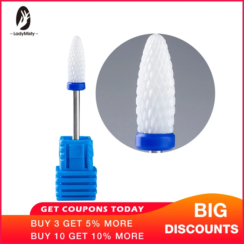 Ladymisty 1 шт. синий керамический сверло для ногтей фреза роторная дрель педикюра