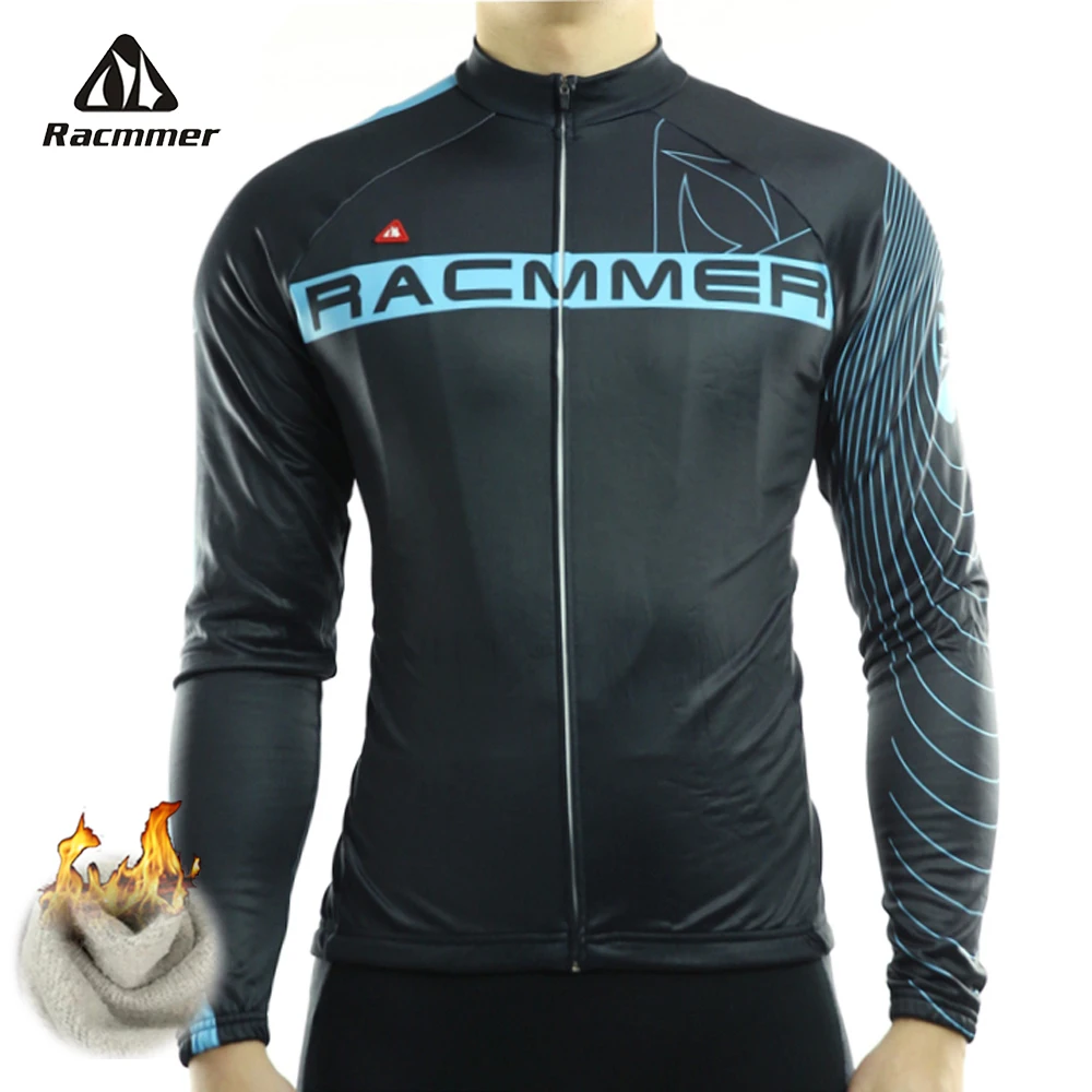 

Racmmer 2020 Cycling Jersey Winter Long Bike Bicycle Thermal Fleece Ropa Roupa De Ciclismo Invierno Hombre Mtb Clothing #ZR-06