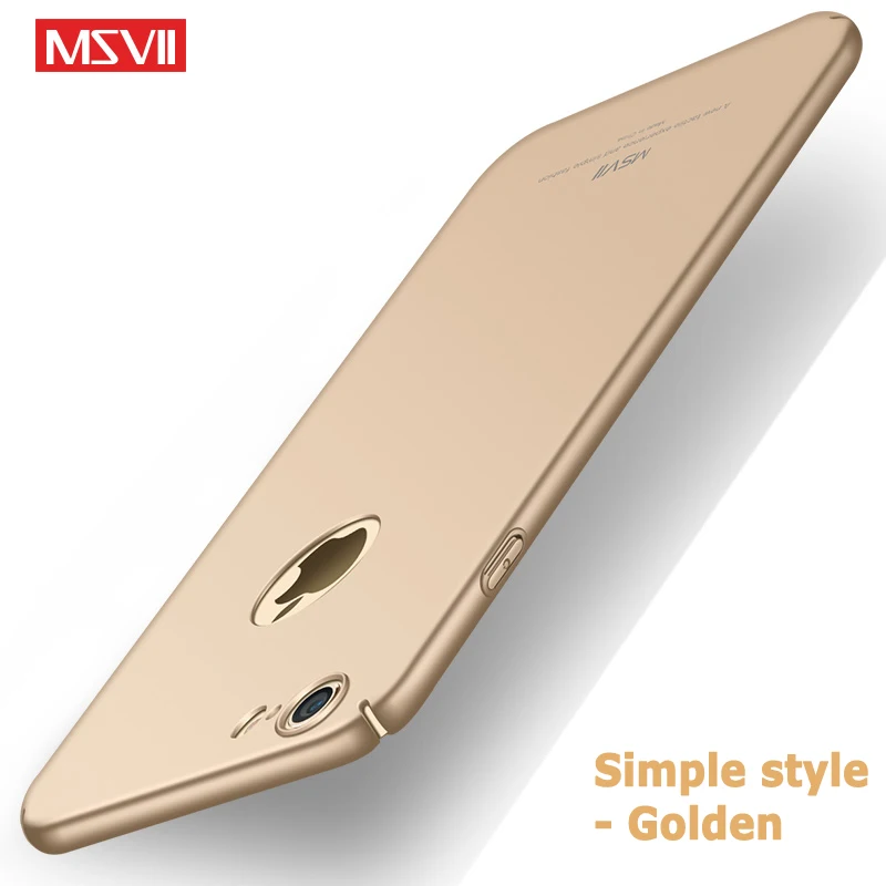 Для iPhone XS MAX чехол msvii Роскошный тонкий жесткий чехол простой чехол для Apple iPhone XR X 8 7 6 6S Plus 10 7plus чехол 5 5S SE - Цвет: Simple Gold