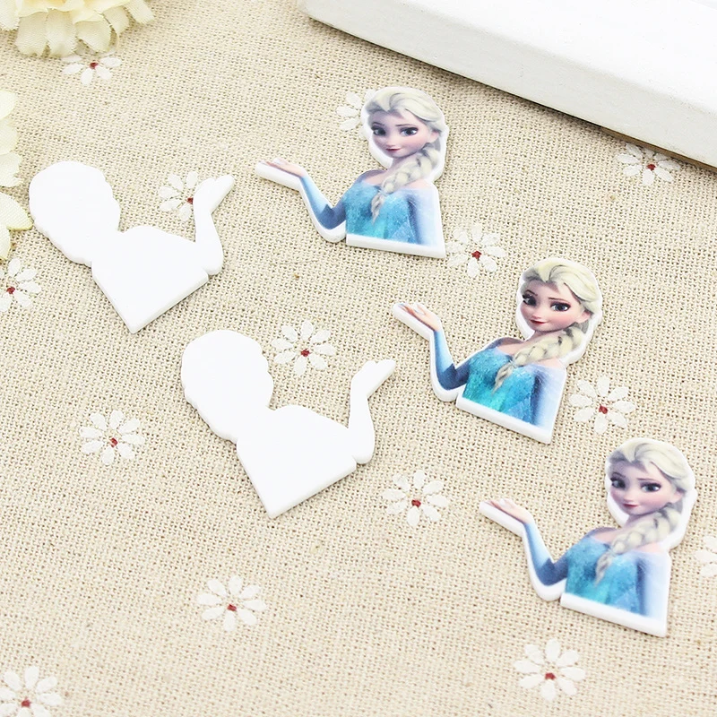 Kawaii Мультфильм плоское заднее украшение из смолы сестра Эльза королева фигурка Фея Украшение дома ремесло