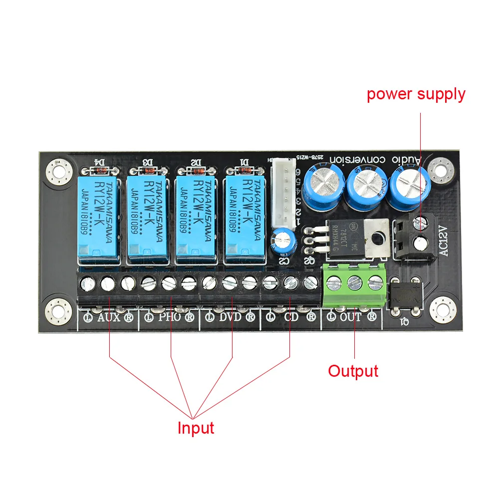 Плата отбора аудиосигнала AIYIMA регулируемый аудиопереключатель RCA Lotus Seat Stereo 4