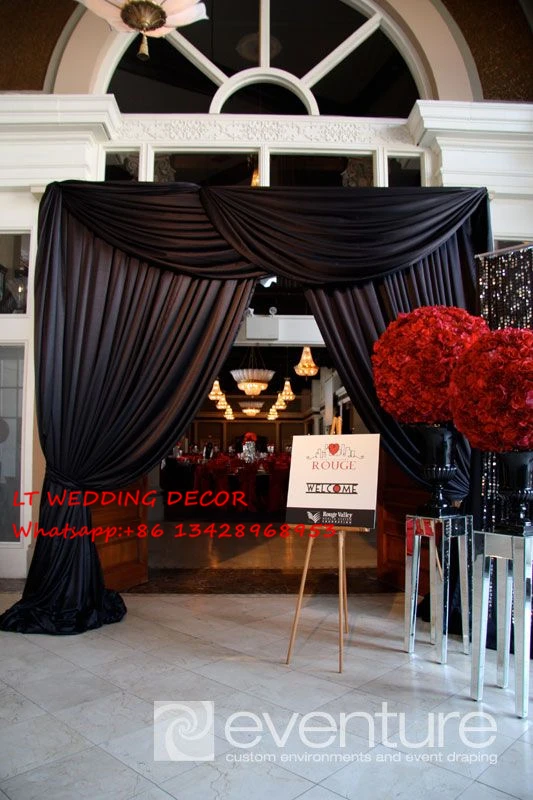 

customized black 10ft/3m*10ft/3m wedding backdrops for wedding decoration props, drape for wedding ,wedding curtain