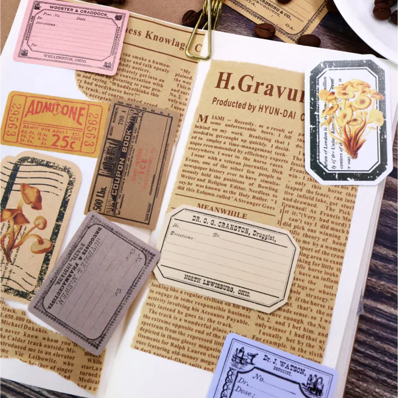 Stationery Stickers Paper Adhesive Label Vintage Ticket For Kids DIY Scrapbooking Diary | Канцтовары для офиса и дома
