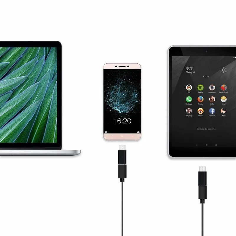 Адаптер Ascromy USB C 10 шт. для LG V20 Huawei P9 Microsoft Lumia 950 HTC Bolt ZTE Axon 7 BLU Pure XR алюминиевый черный