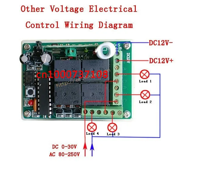 12V 4CH RF Remote Control Switch System Wireless Receiver Transmitter Learning Code 433/315Mhz .4 Relay | Обустройство дома