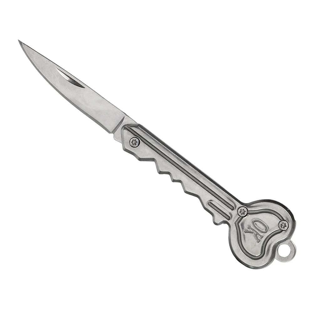 Silver DIYWORK мини-нож в виде ключа складной карманный нож брелок лезвие ручной инструмент наборы бумаги Резак письмо Открыватель коробок лагерь Открытый Инструменты для выживания - Цвет: Silver
