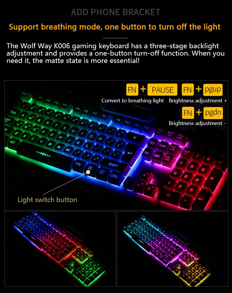 K006 игровая клавиатура 104 ключ Esports игра RGB Проводная Подсветка Механическая сенсорная игровая клавиатура для настольного компьютера ноутбука
