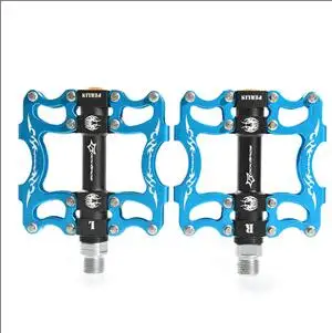 Blue 1 ROCKBROS, сверхлегкие велосипедные педали с подшипником, MTB, алюминиевая ось, 9/16 дюймов, велосипедные педали, полые велосипедные Плоские Педали, Bmx части для велосипедов - Цвет: Blue 1
