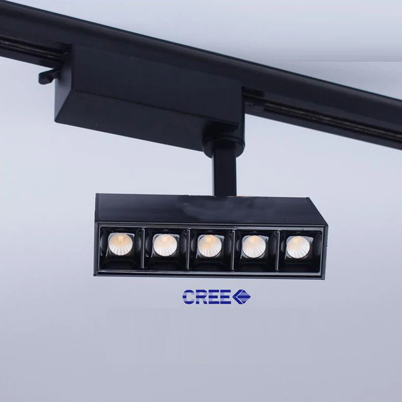Диммируемый светодиодный Трековый светильник 10 Вт 20 CREE 5x2 10x2 прямоугольные