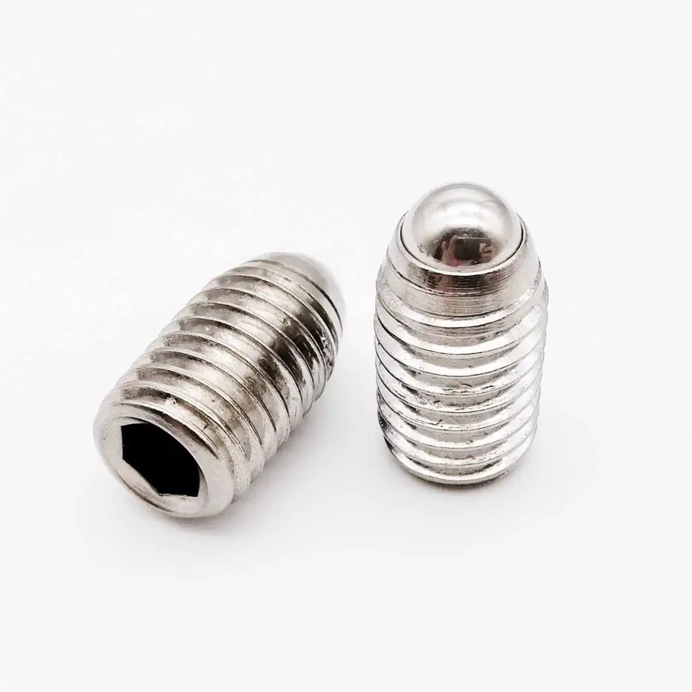 304 stainless steel 2/10X M3 M4 M5 M6 M8 M10 M12 черный класс 12,9 304 нержавеющая сталь Шестигранная розетка Аллен пружинный шаровой Плунжер Grub точечный набор болт - Цвет: 304 stainless steel