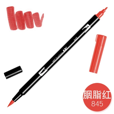 1 шт. TOMBOW AB-T Япония 96 цветов двойная головка художественная кисть ручка маркер Профессиональный водный маркер ручка для рисования - Цвет: 845