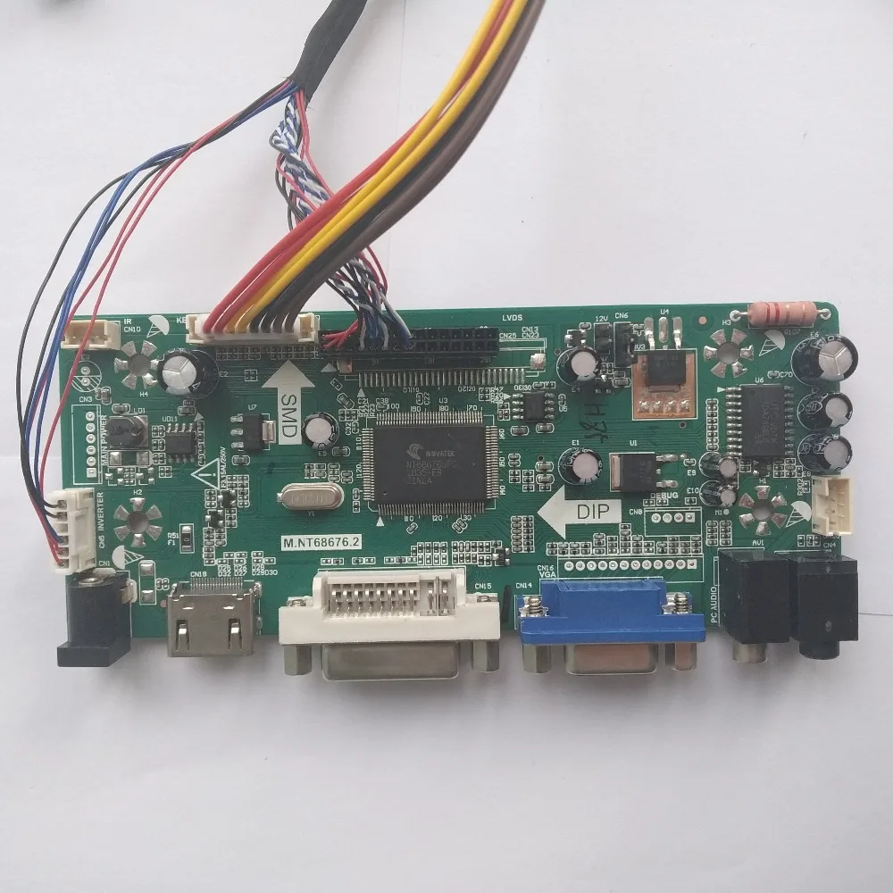 ЖК светодиодный HDMI DVI VGA комплект LVDS Aduio плата контроллера для 40pin N156BGE-L11/N156BGE-L21 1366X768 ПАНЕЛЬ