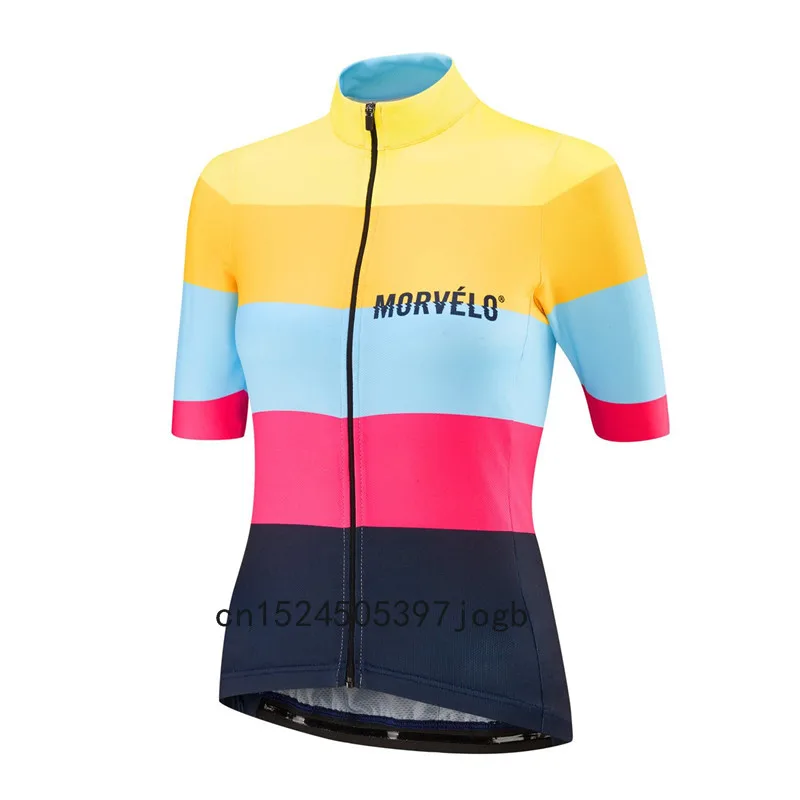 MORVELO Pro Team велосипедная футболка 2019 Женская быстросохнущая с коротким рукавом для