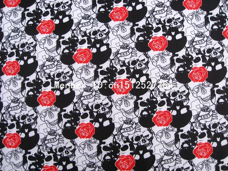 WF142 водонепроницаемая ткань с ПВХ покрытием Роза и череп|waterproof fabric|fabric waterprooffabric