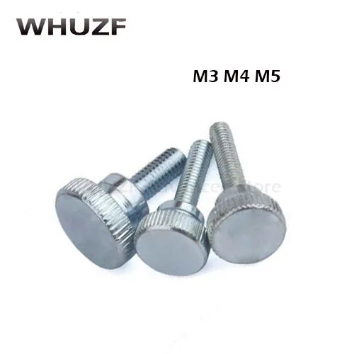 Винт GB834 M4 из углеродистой стали с круглой головкой и накатанными ручными регулируемыми болтами M3/4/5 *(6/8/10 ~ 40) мм, 50 шт.