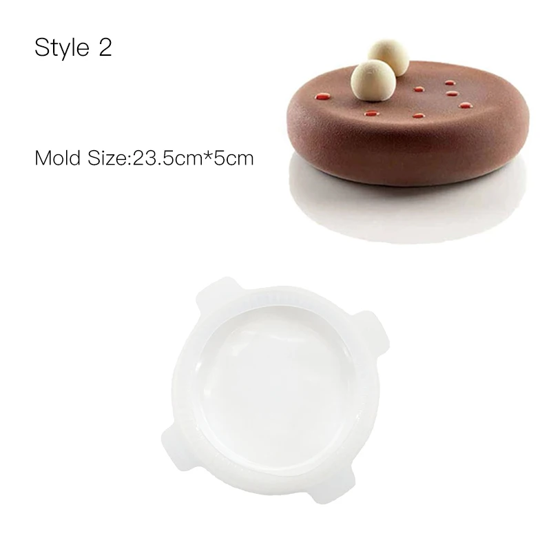 Style 2 Diniwell для украшения торта прессформы 3D силиконовые формы для выпечки инструменты Сердце Круглый пирожными шоколадом и брауни мусс сделать десерт Пан - Цвет: Style 2