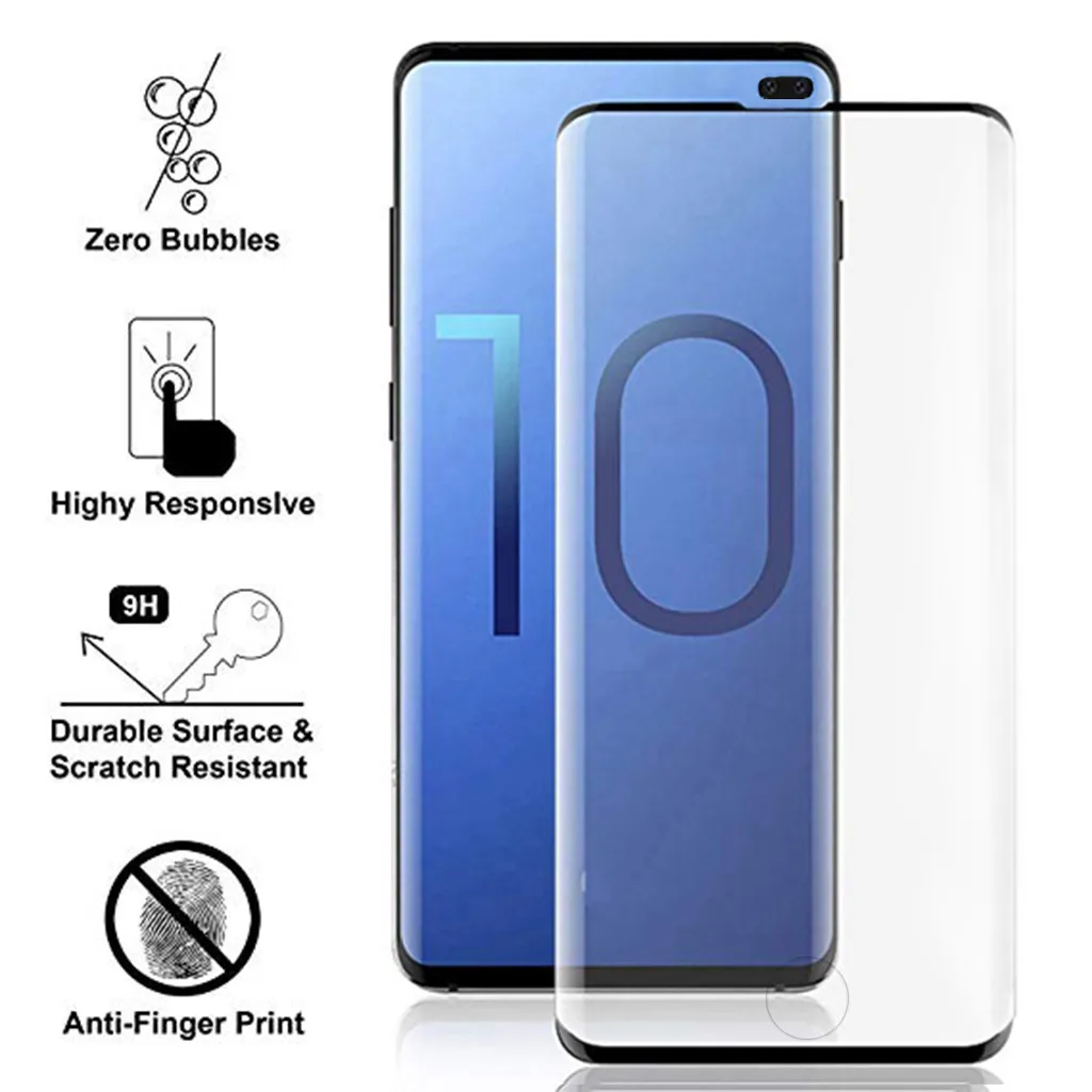 Чехол для телефона Galaxy S10 + 6 4 дюйма Samsung HD закаленное стекло Распознавание