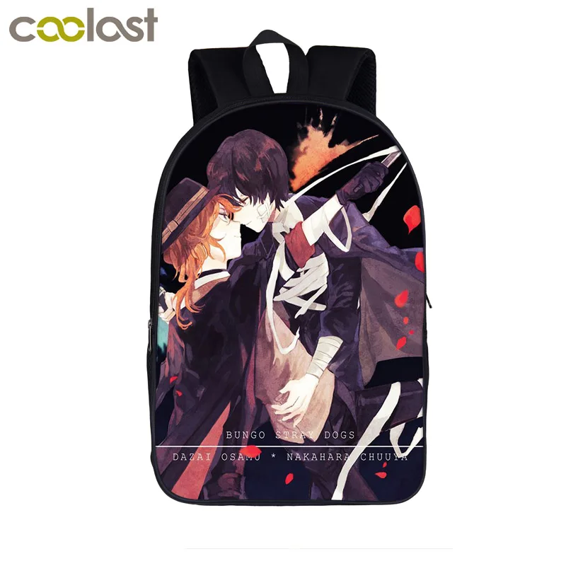 16BungoStray04 Аниме Bungou бродячие Собаки Рюкзак для девочек-подростков школьные сумки дазай Осаму Chuya Nakahara Женский Мужской рюкзак Bungo бродячие Собаки Сумка - Цвет: 16BungoStray04