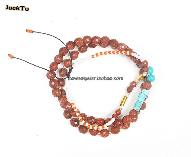 

goldstone mix seed beads friendship bracelets for woman and men