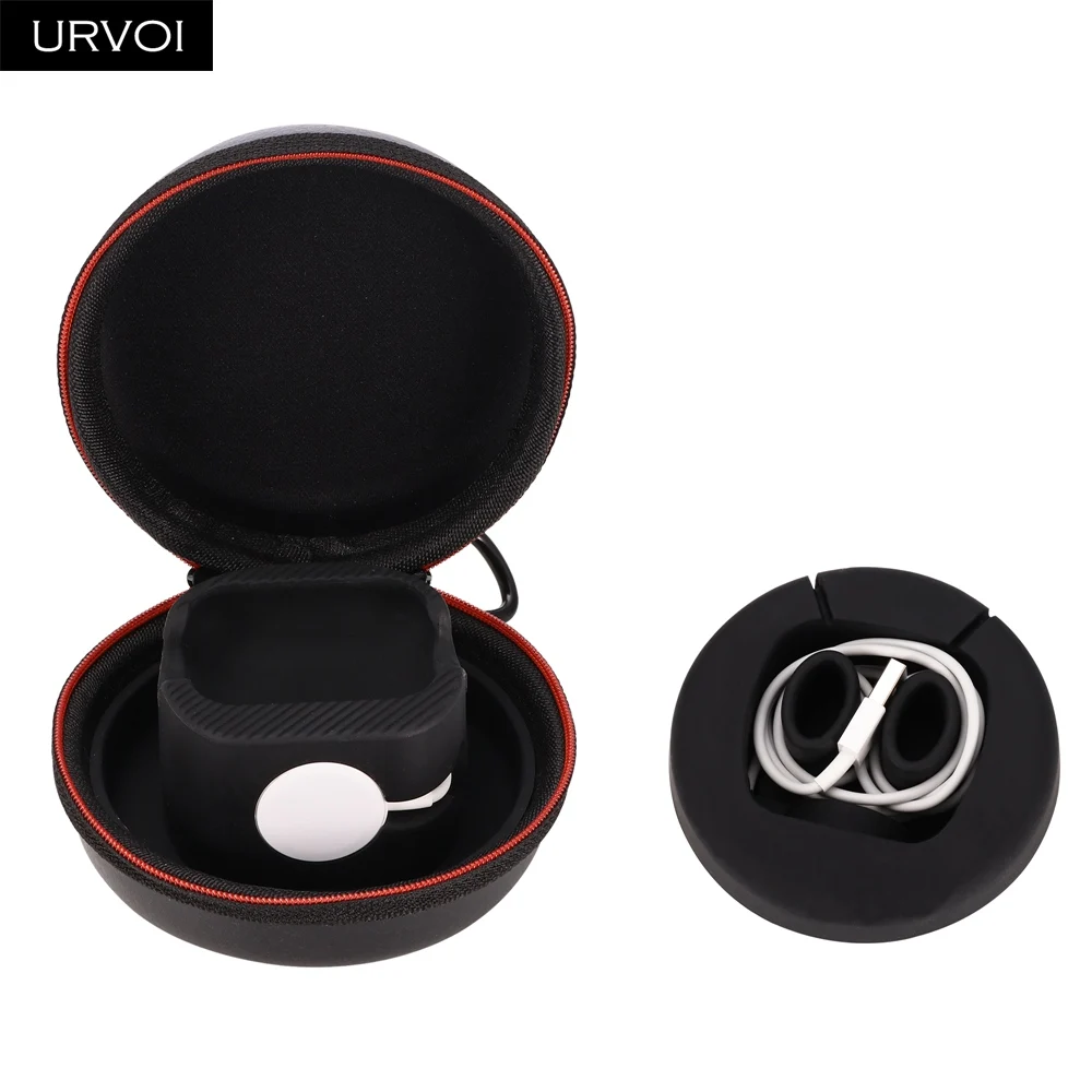 URVOI 2 в 1 держатель для Apple Watch series 54/3/2/1 Airpods модный круглый дизайн легко носить с крючком сумка для часов PU с силиконовым