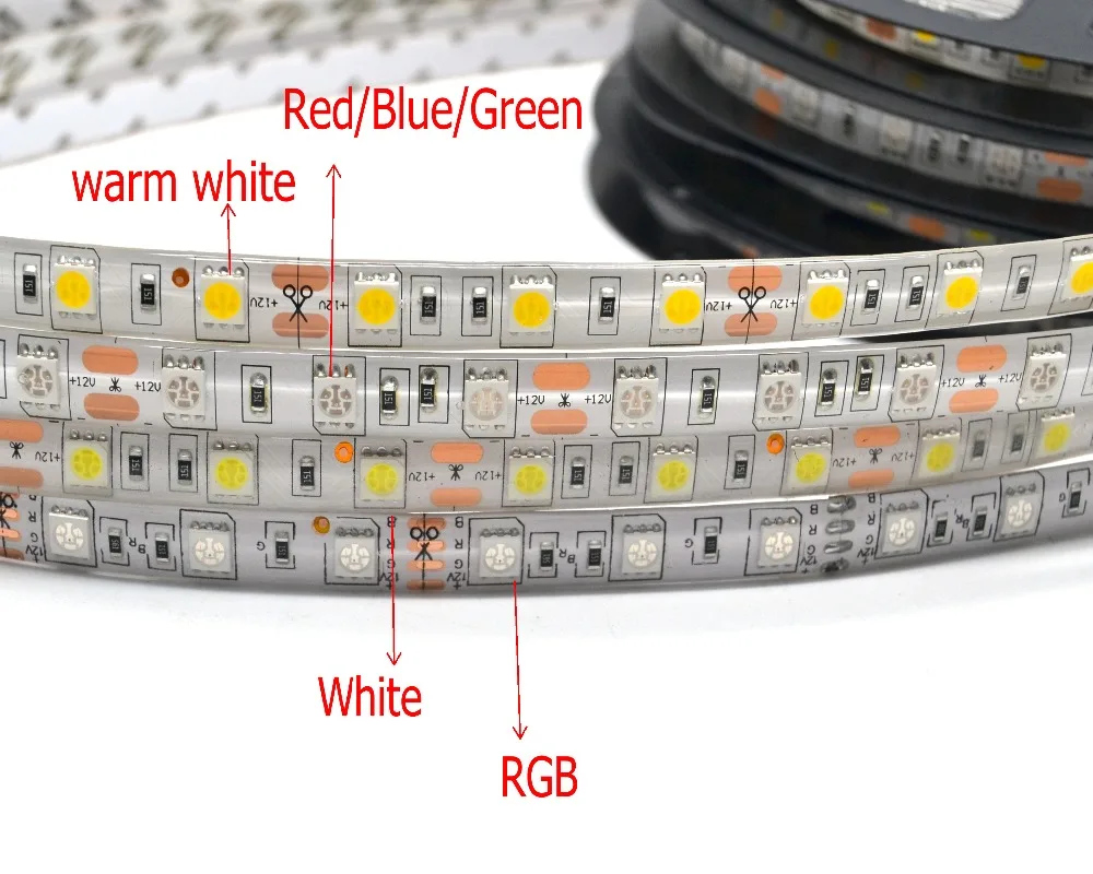 Светодиодная лента 5050 DC 12V Гибкая лампа 60 LED/m 5 м/лот RGB/белый/теплый