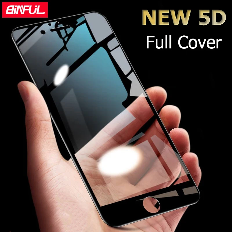 Закаленное стекло BiNFUL для iPhone 7 Plus 6 6s защитная пленка X XR 8 XS Max полное покрытие 5D |