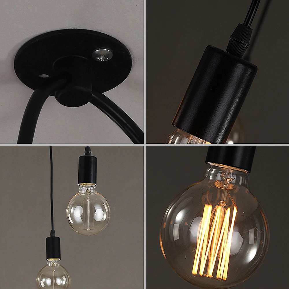 Bombilla Retro Edison E27, lámpara colgante Vintage para Loft, Araña, bricolaje, nórdica