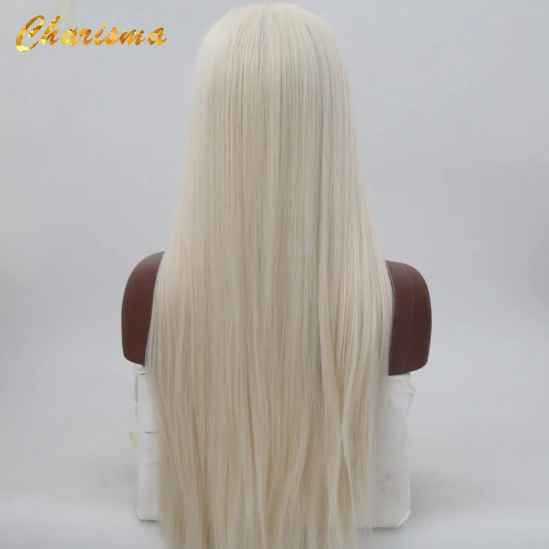Charisma Synthetic Lace Front Wigs For Black Women White Straight Long Hair With Natural Hairline Lace Front Wig
