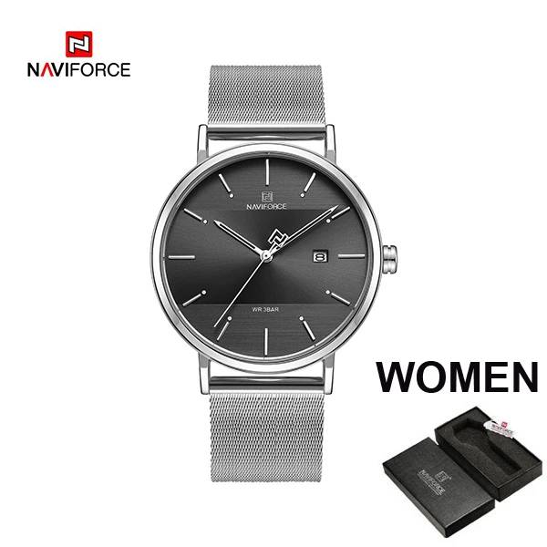 SB-WOMEN BOX Couple watch NAVIFORCE Men Casual Dress Luxury Women Quartz Wristwatch Clock For Male Female waterproof Sport Lovers Watch - Цвет: SB-WOMEN BOX