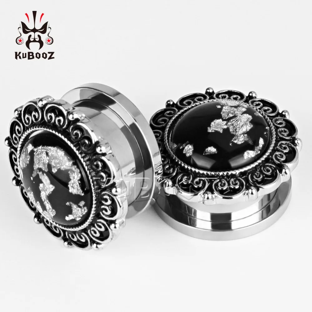 KUBOOZ ювелирные изделия для пирсинга из нержавеющей стали буддизм ушные датчики пробки и тоннели ювелирные изделия для тела смешанный размер Лот