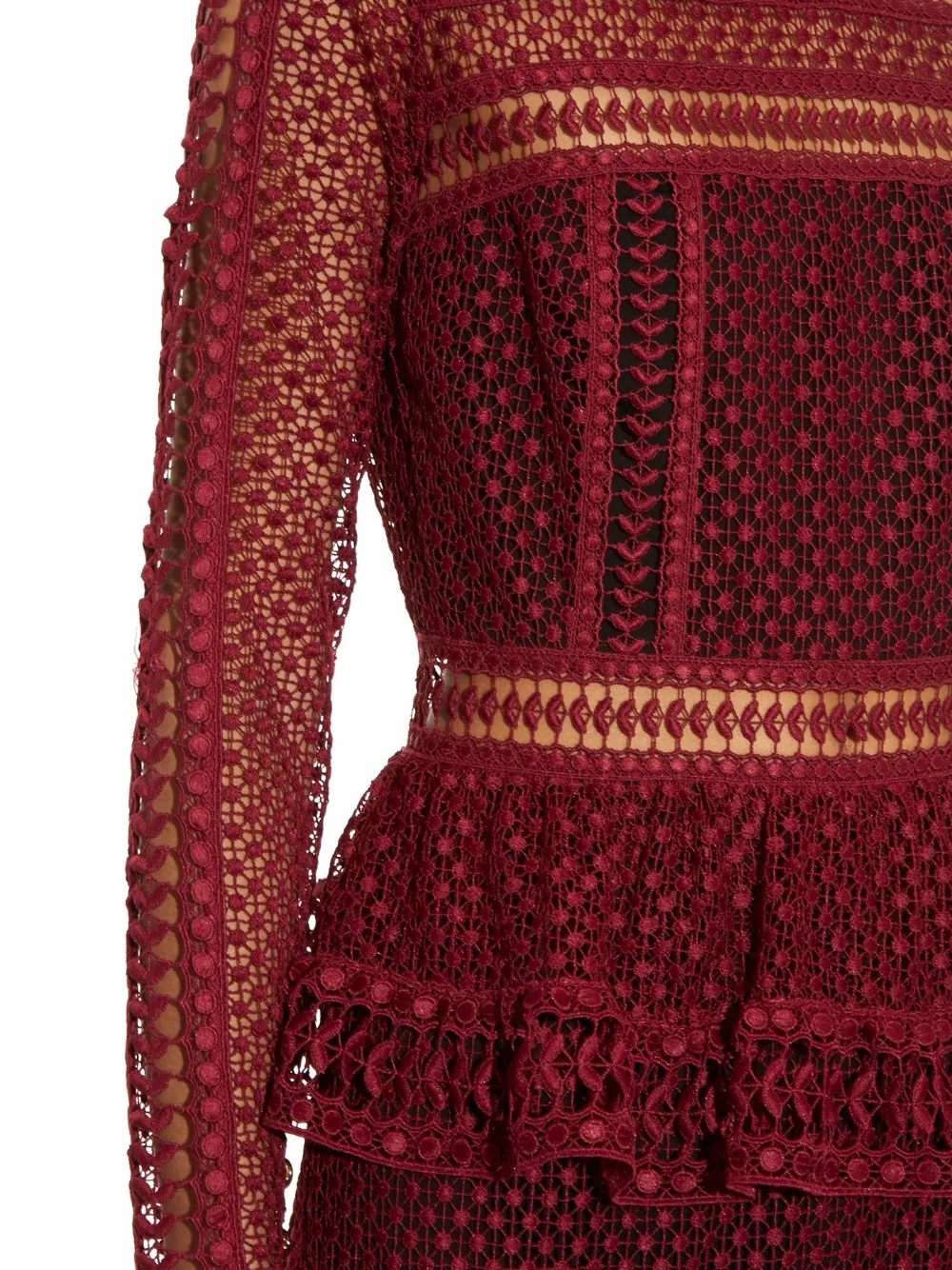 Осень 2016 красное платье с длинным рукавом мини-платья для женщин | Женская одежда