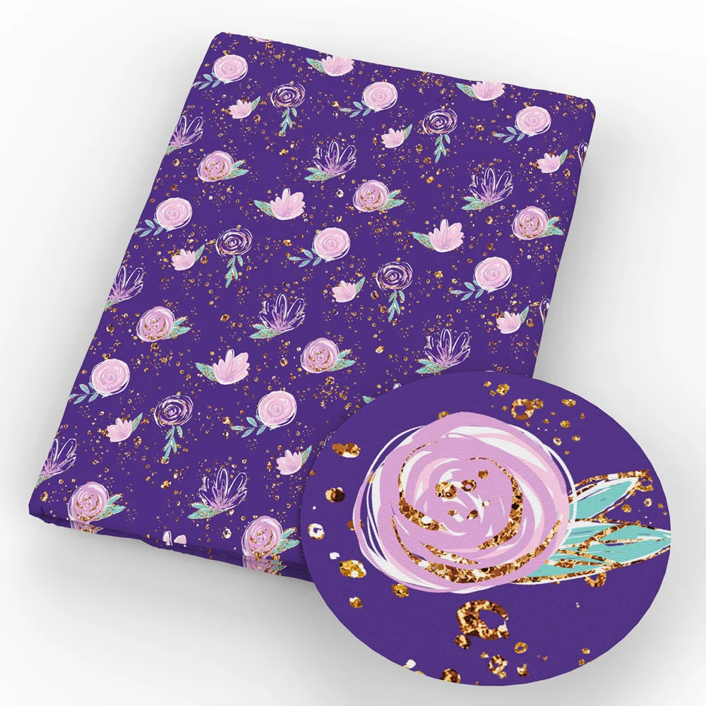 Owl Flower 50*145cm Polyester Cotton Printed Fabric for Tissue Kids home textile for Sewing Tilda Doll,1Yc5032 - Цвет: 1073183001