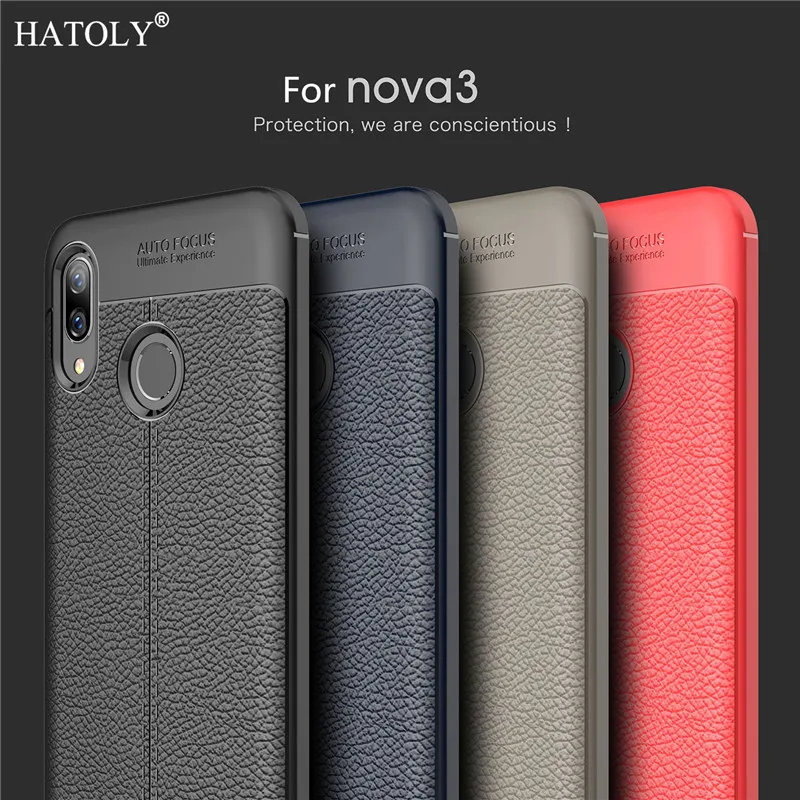 

Huawei Nova 3 Case Cover Huawei Nova 3 Case Soft TPU Rugged Back Case Huawei Nova 3 Cover Capa Shockproof Fundas Bumper HATOLY