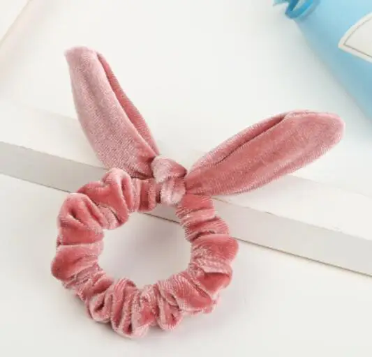 Pink Новое поступление, Модные женские милые бархатные резинки для волос с бантиком, милые резинки для волос, аксессуары для волос для девушек, держатель для конского хвоста - Цвет: Pink