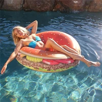 120cm 60inch flatable pool float gigantic hamburger swimming ring tubes summer pool lounge raft beach party toys for women girls